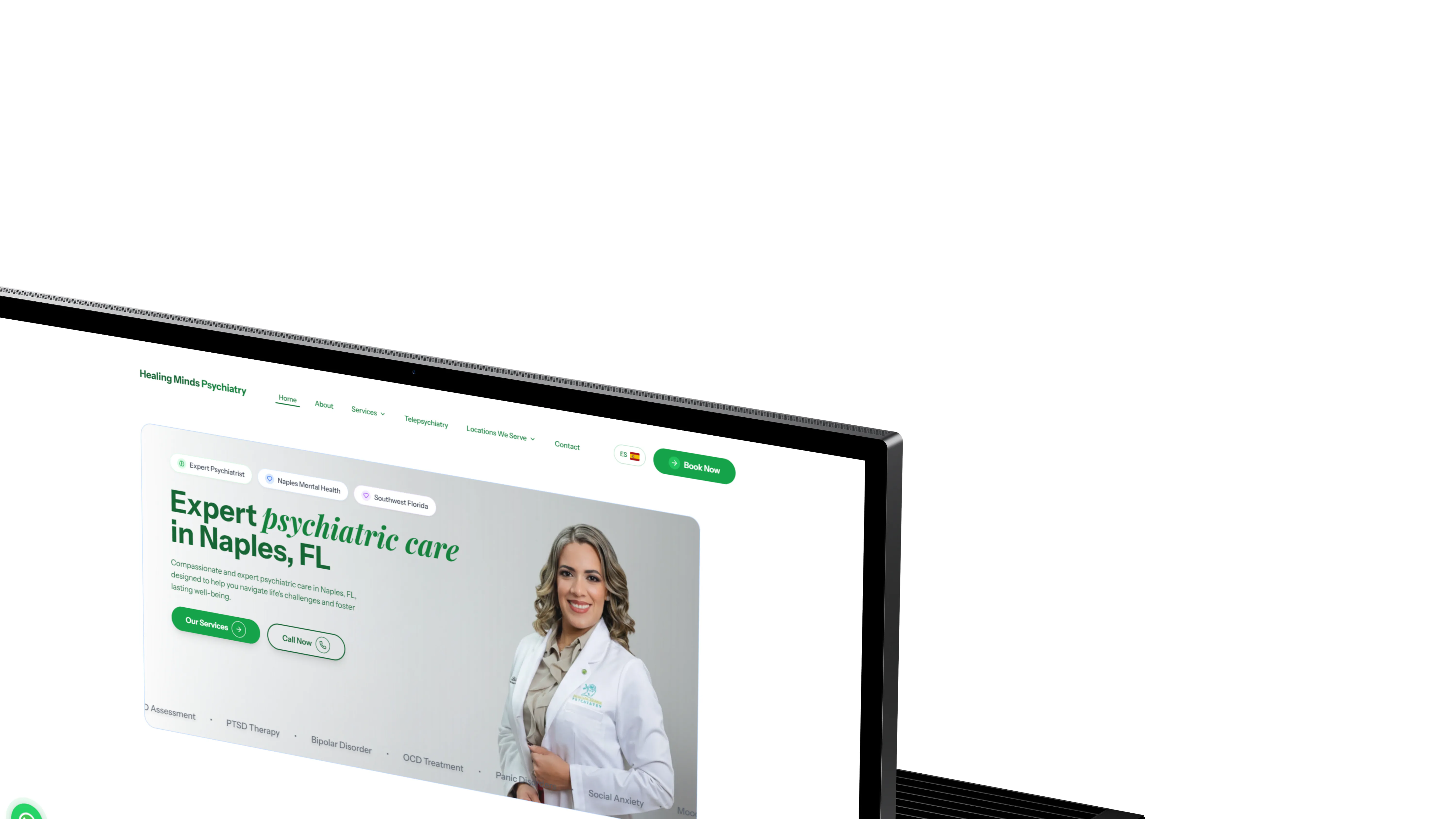 Healing Minds Psychiatry case study — featured project visual